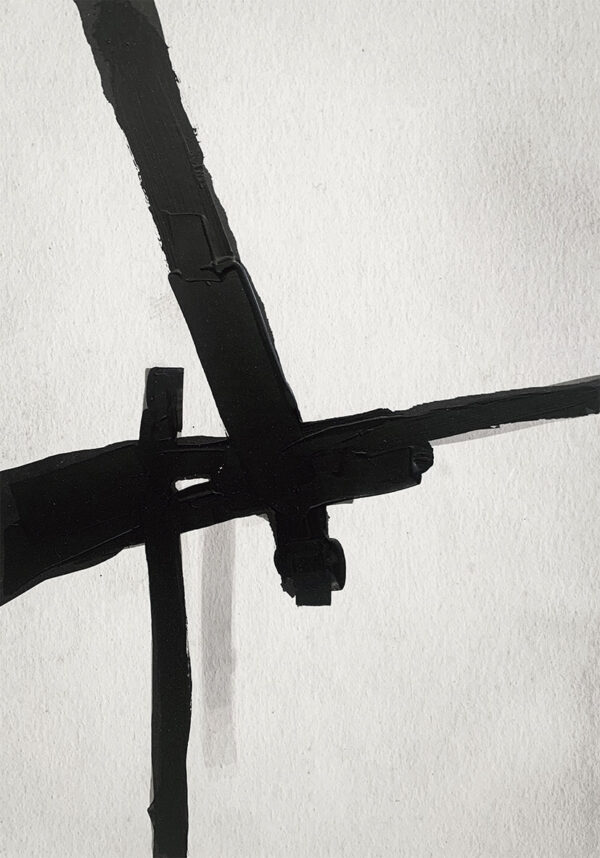 Schwarze Pinselstriche im abstrakten Stil
