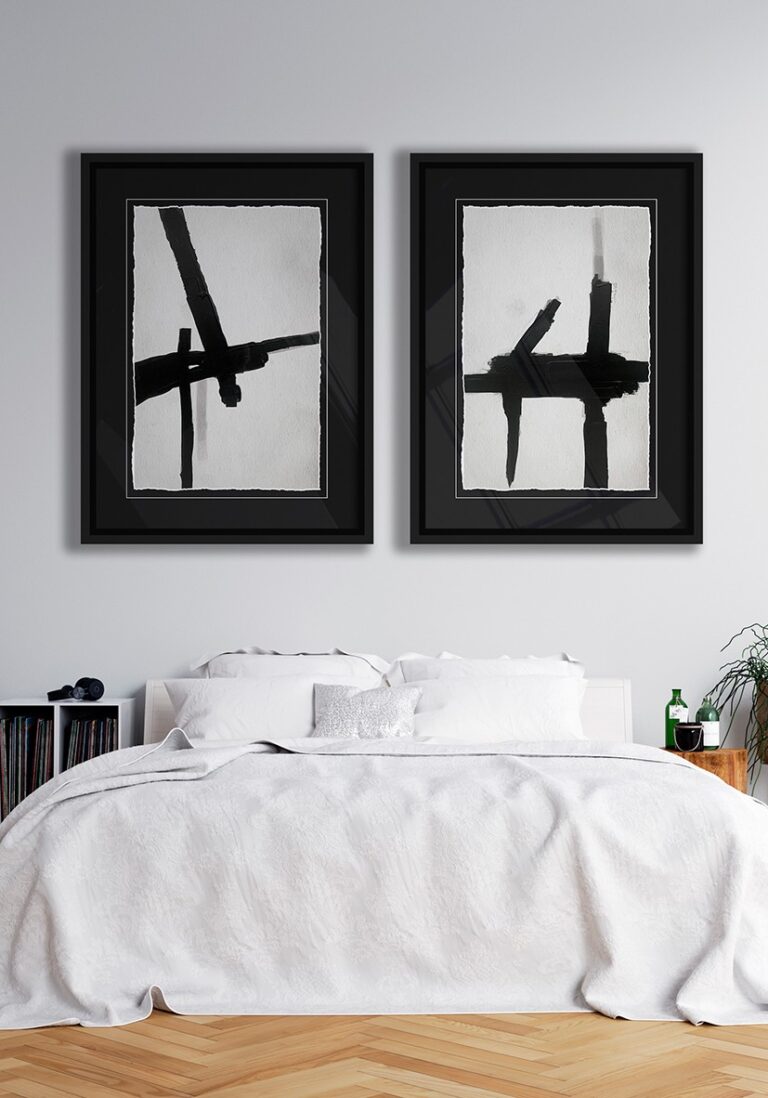 Minimalistisches Gemälde in Schwarz