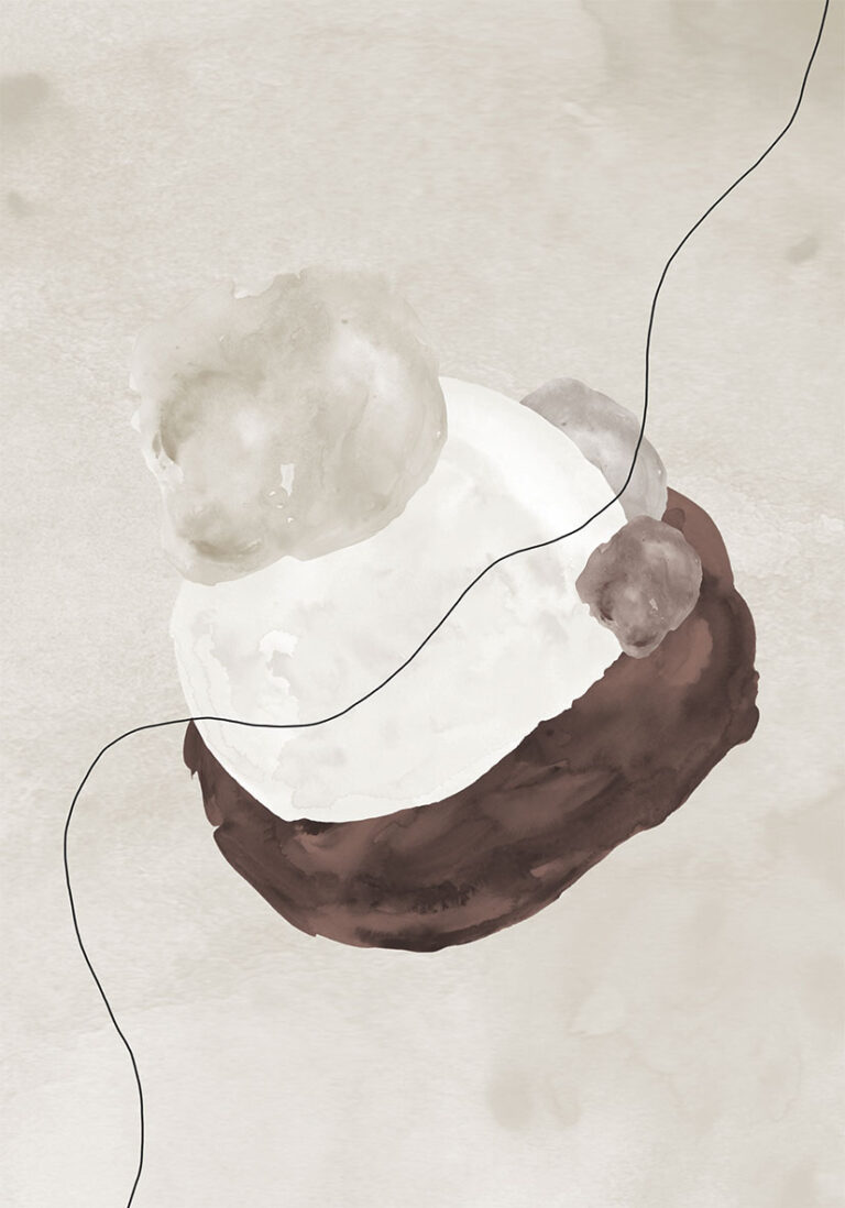 Aquarellkomposition in neutralen Tönen