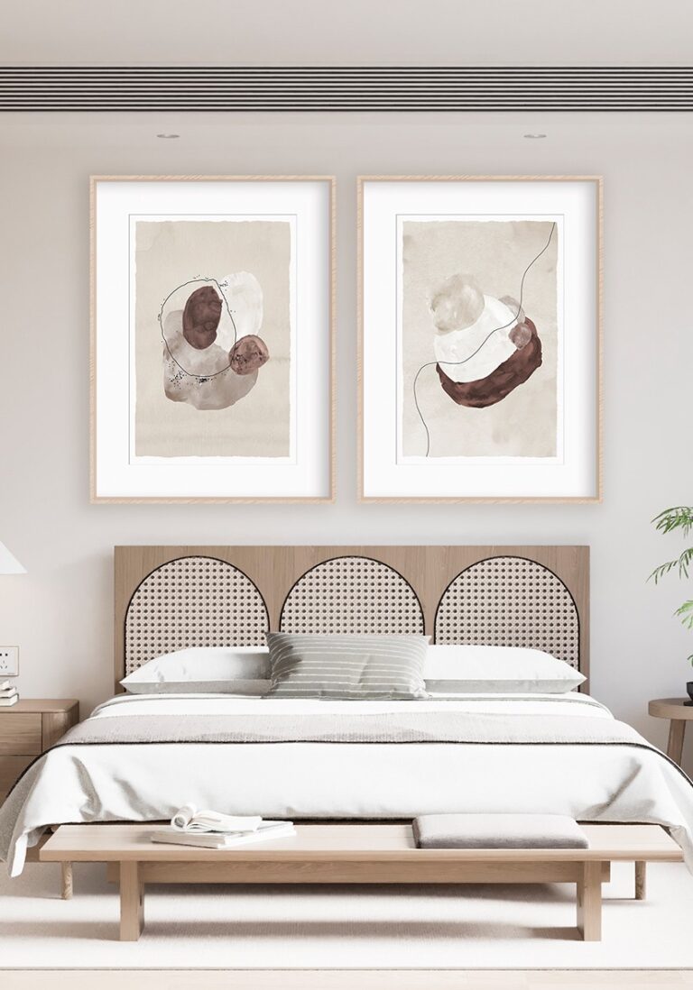 Aquarellkomposition in neutralen Tönen