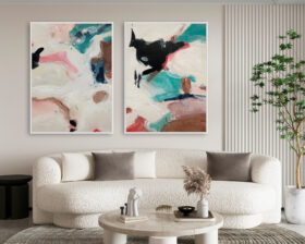 Komposition moderner abstrakter Kunst in leuchtenden Farben