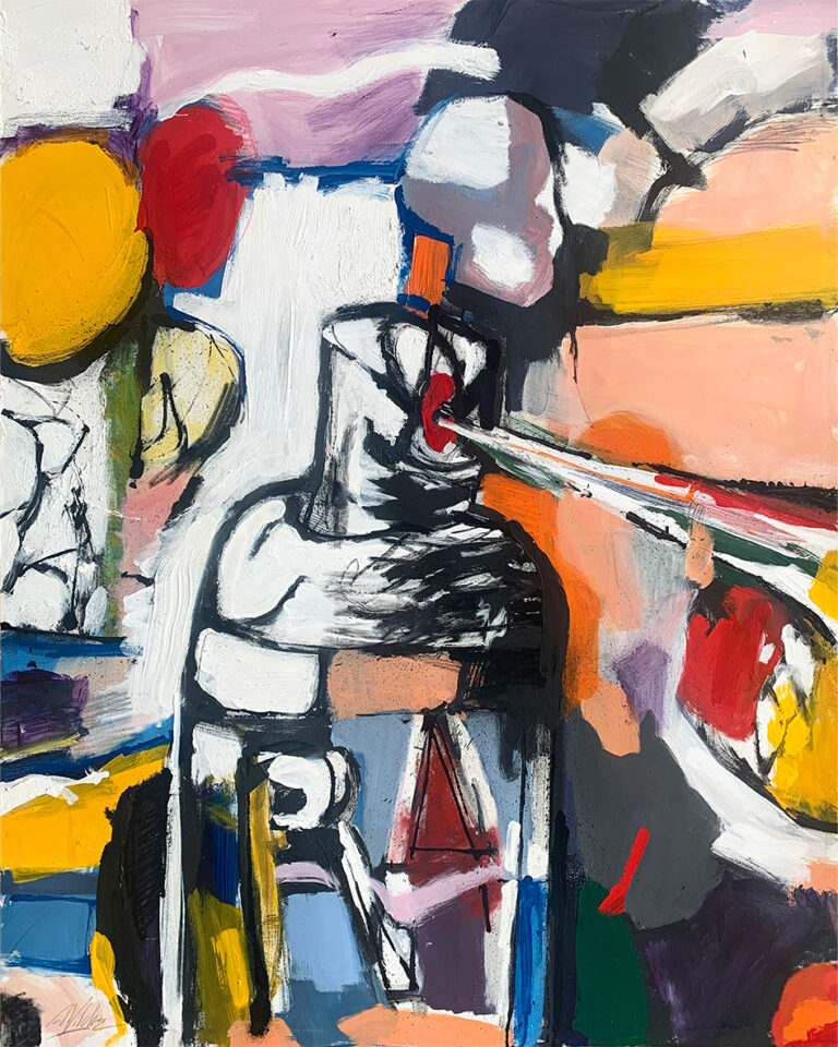 Expressionistische Leinwand in leuchtenden Tönen