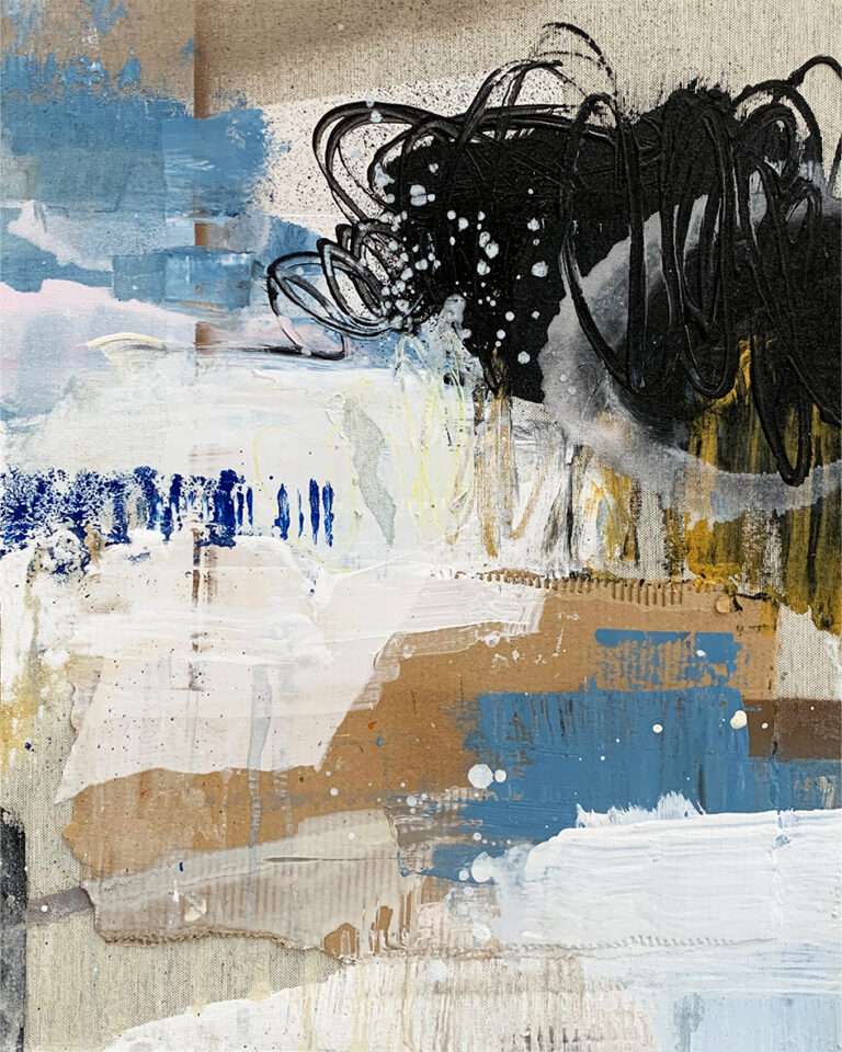 Expressionistische Leinwand mit kühnen Pinselstrichen