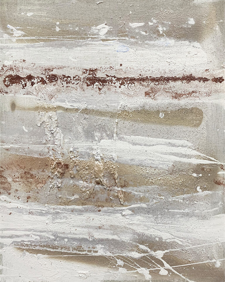 Minimalistische Kunst in Weiß mit Relief