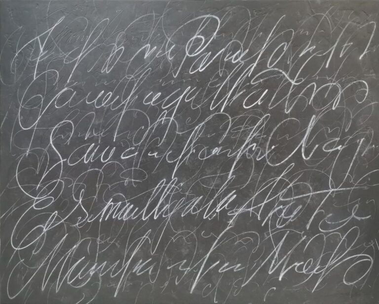 Kalligrafische Komposition in Schwarz-Weiß