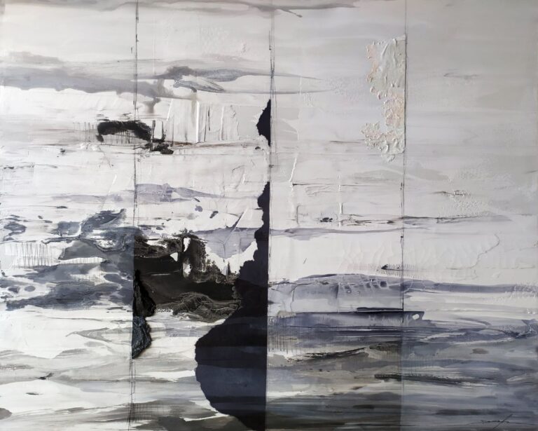 Monochrome Leinwand mit expressionistischem Charakter
