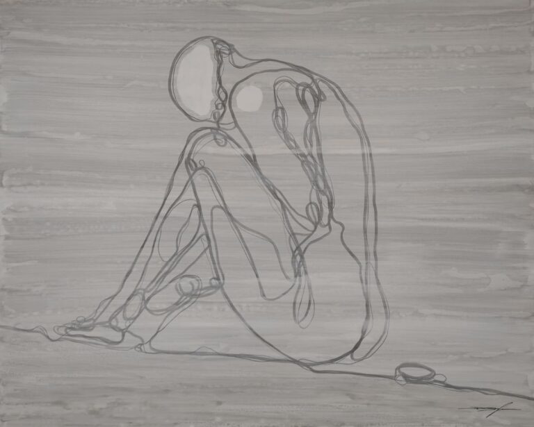 Minimalistische Zeichnung einer menschlichen Figur