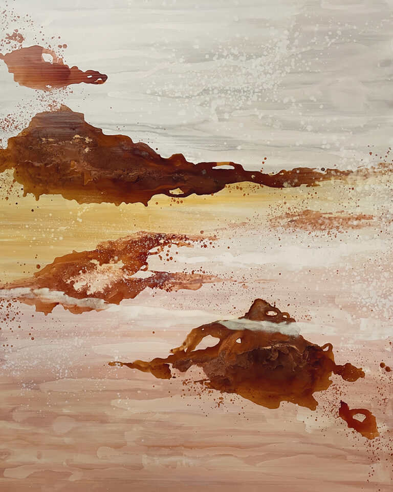 Abstrakte Landschaft mit erdigen Tönen