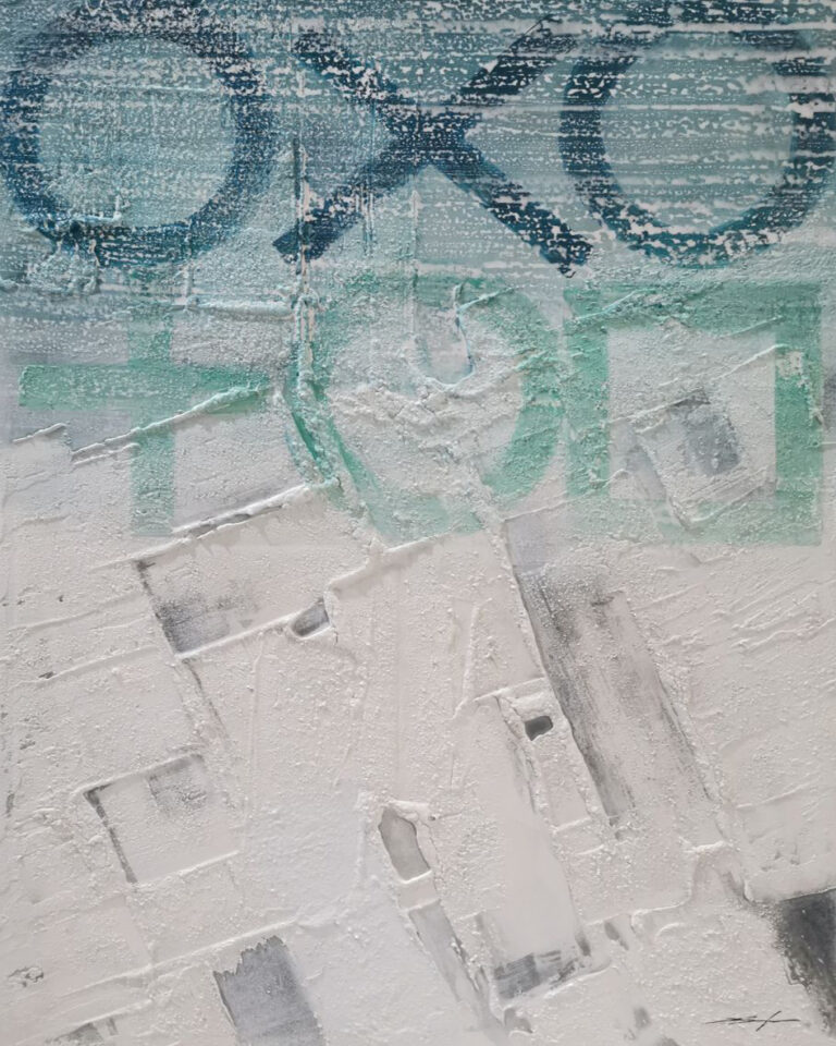 Moderne abstrakte Kunst in kühlen Tönen