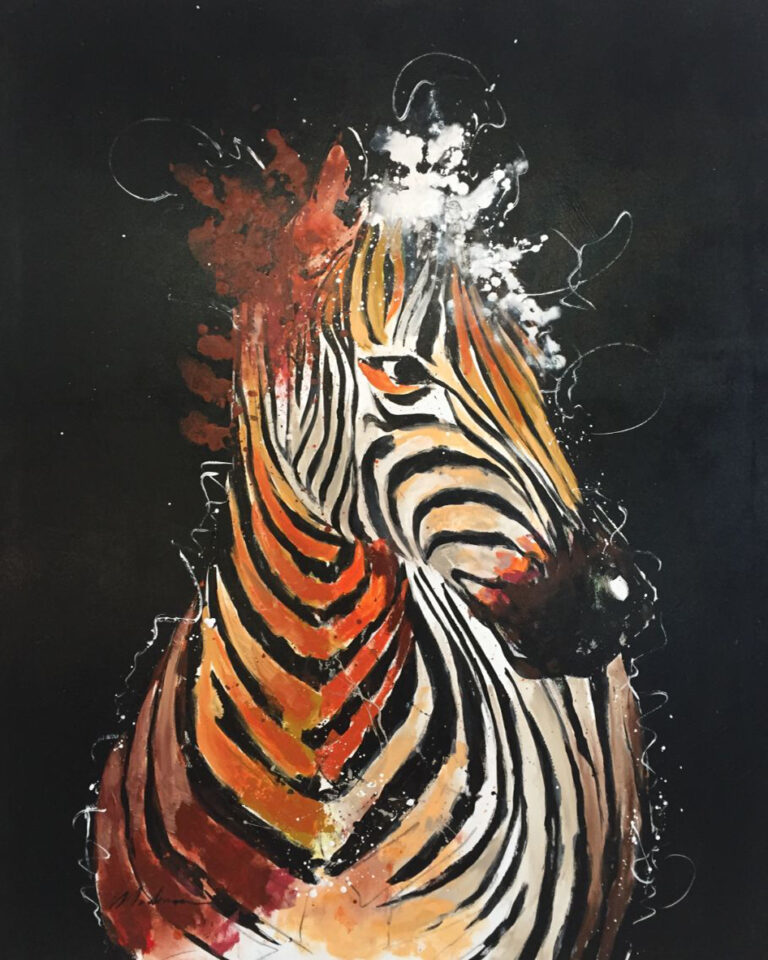 Ausdrucksstarkes abstraktes Werk mit Zebra