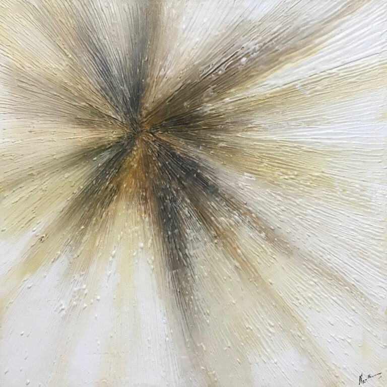 Abstraktes Werk mit strahlender Explosion