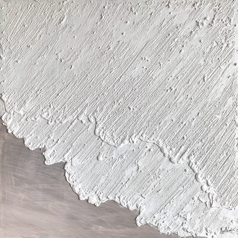 Minimalistische strukturierte abstrakte Kunst in Weiß