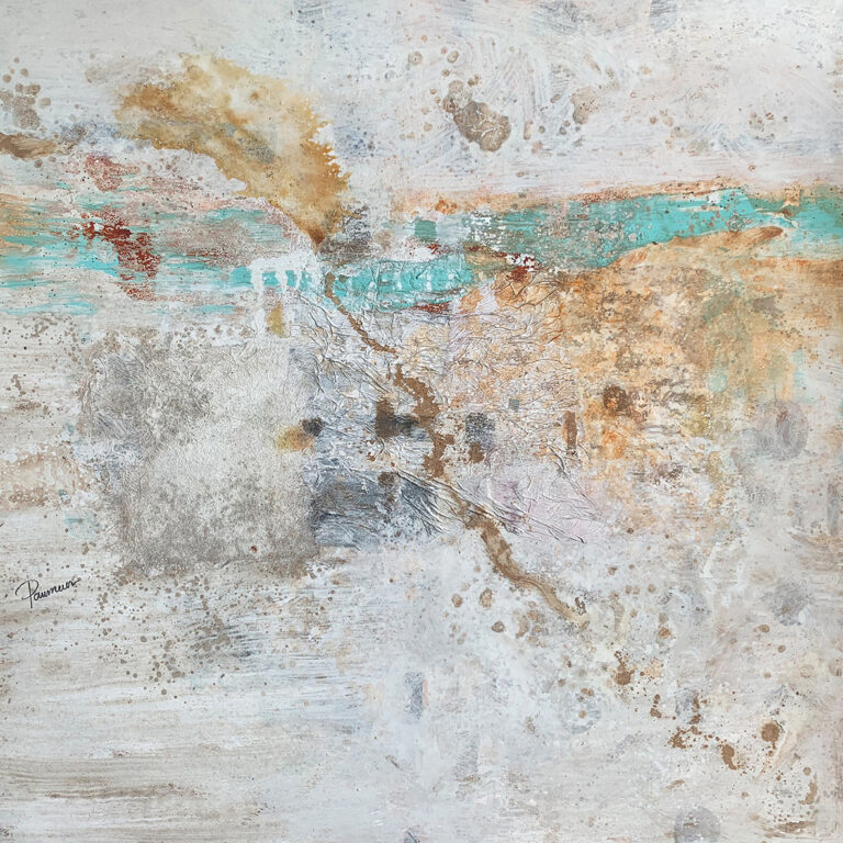 Abstrakte Kunst in Mischtechnik mit Erdtönen
