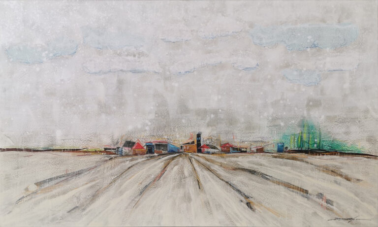 Abstrakte Landschaft in warmen Farben