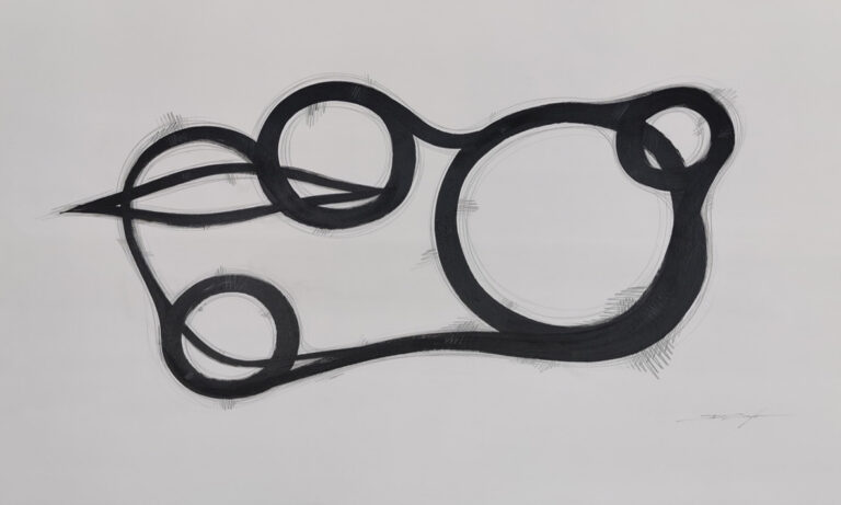 Abstrakte Linienkunst in Schwarz-Weiß