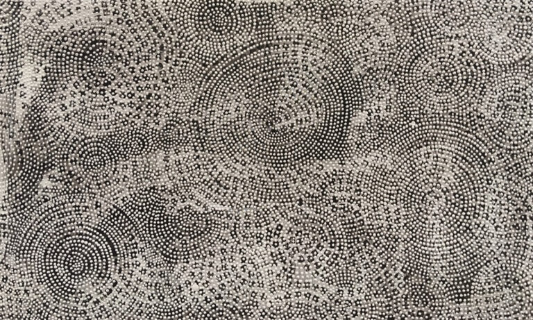 Abstraktes pointillistisches Motiv in Monochrom