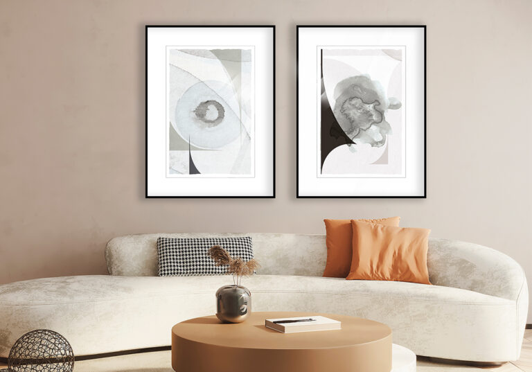 Monochromes, minimalistisches abstraktes Werk