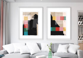 Geometrische Kunst in kräftigen Farben