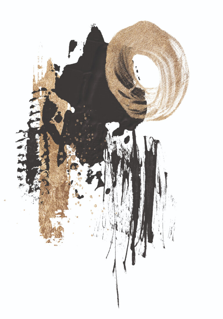 Abstrakte Kunst in Schwarz und Gold