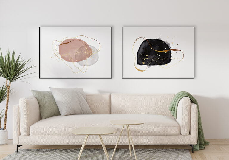 Neutrales abstraktes Design mit goldenen Details