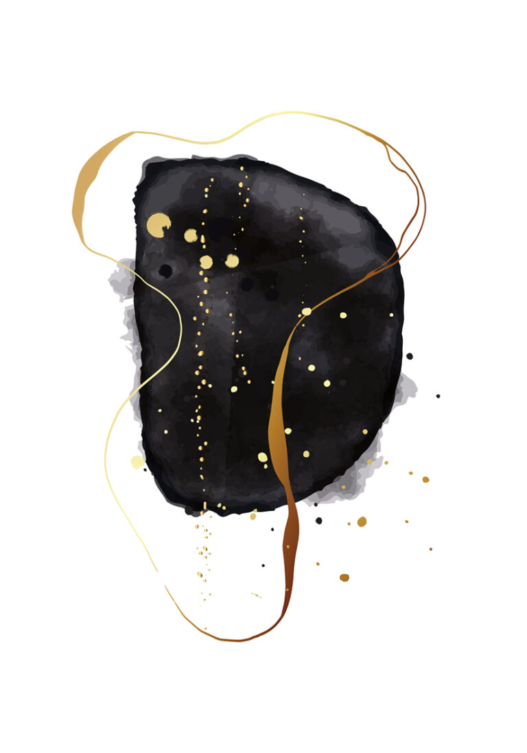 Abstrakte Kunst in Schwarz und Gold