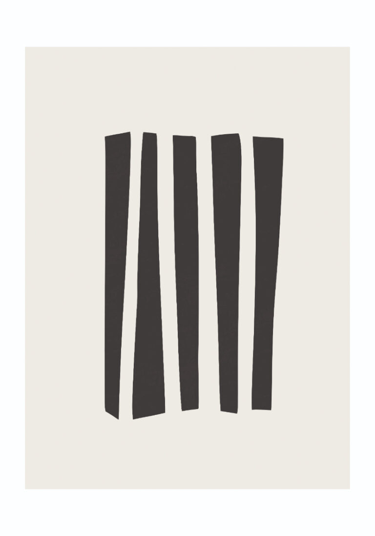 Minimalistische Kunst mit schwarzen Streifen