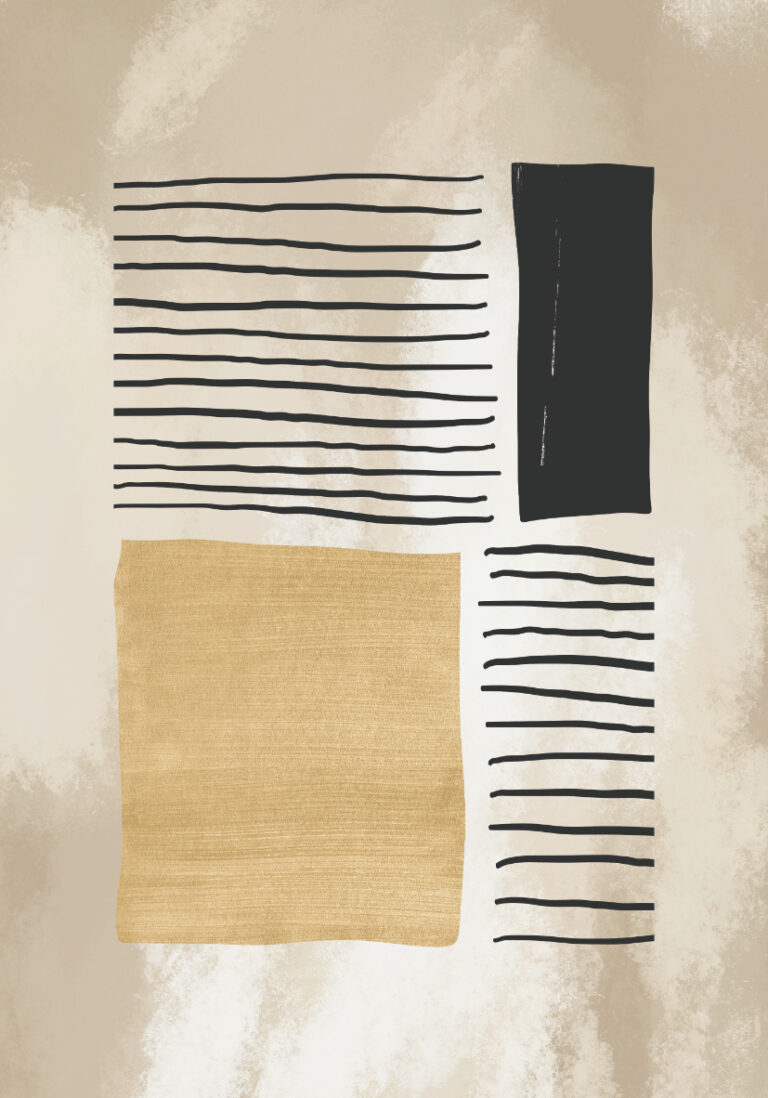 Minimalistisches Werk in neutralen Tönen