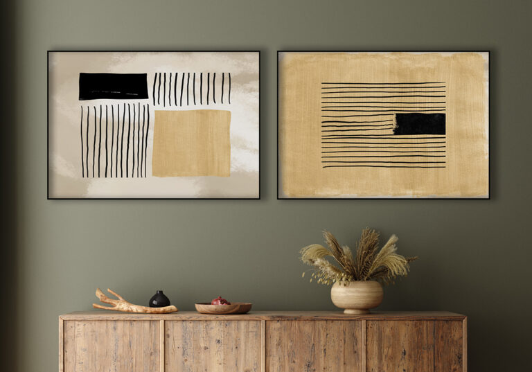 Minimalistisches Werk in neutralen Tönen