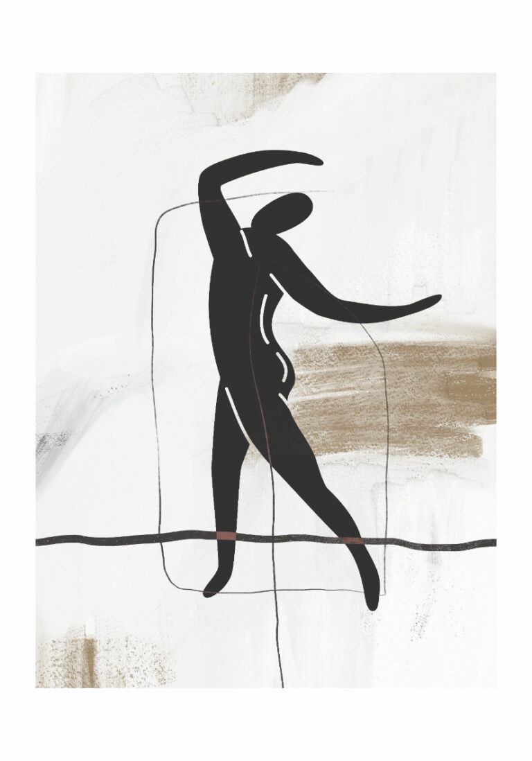 Linienzeichnung einer abstrakten Figur