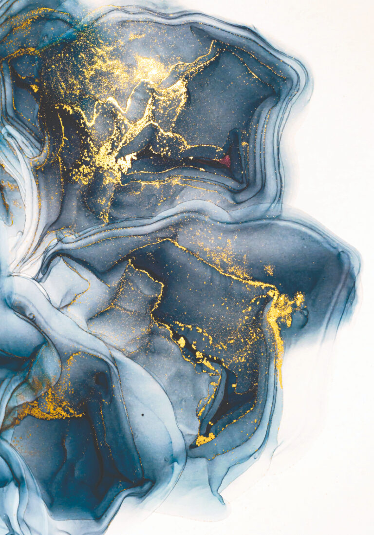 Abstrakte Muster in Blau und Gold