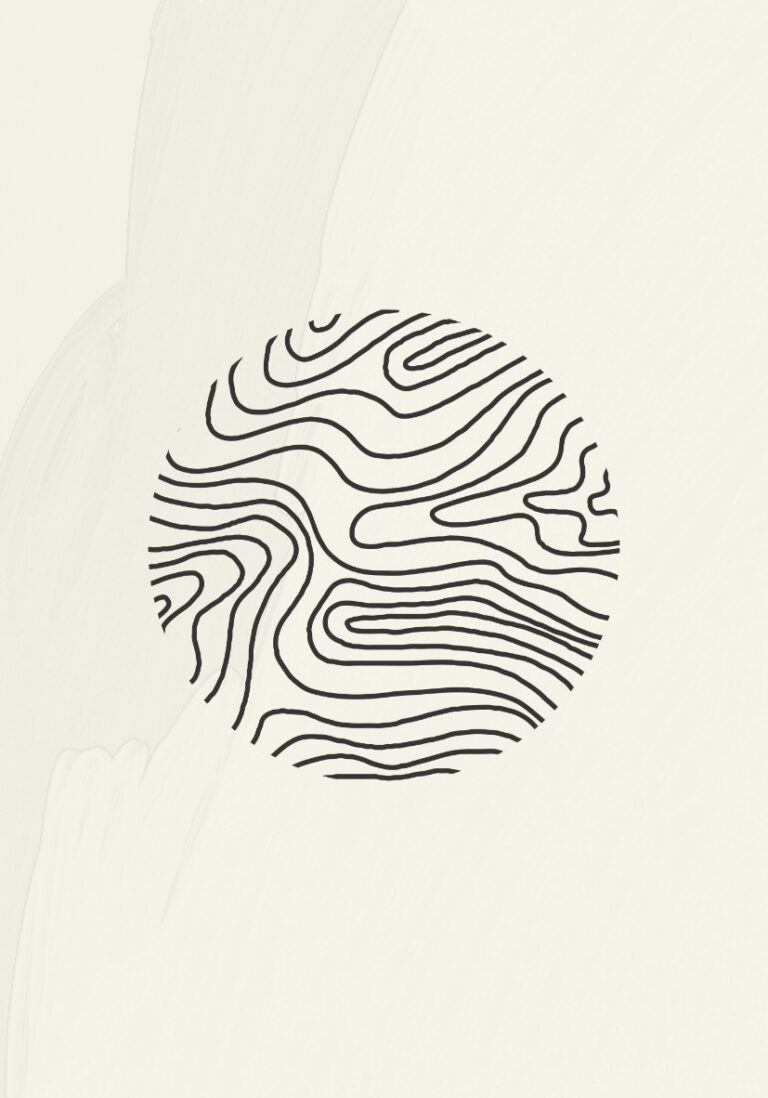 Minimalistische Kunst aus Kreislinien