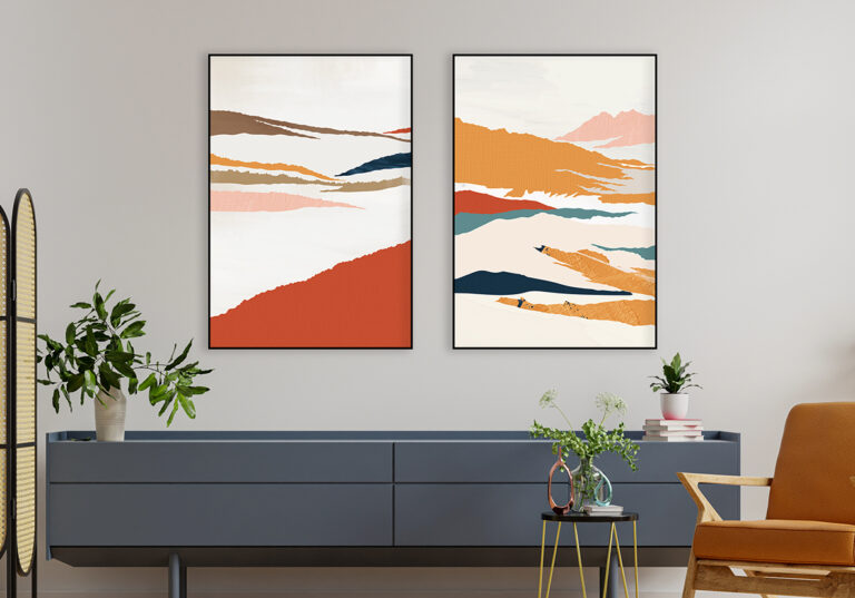 Abstrakte Landschaft in warmen Farben