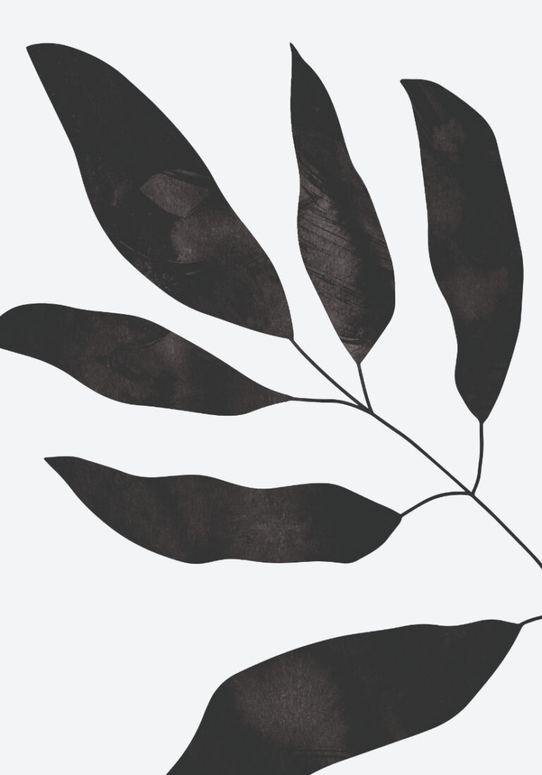 Minimalistische botanische Kunst in Monochrom