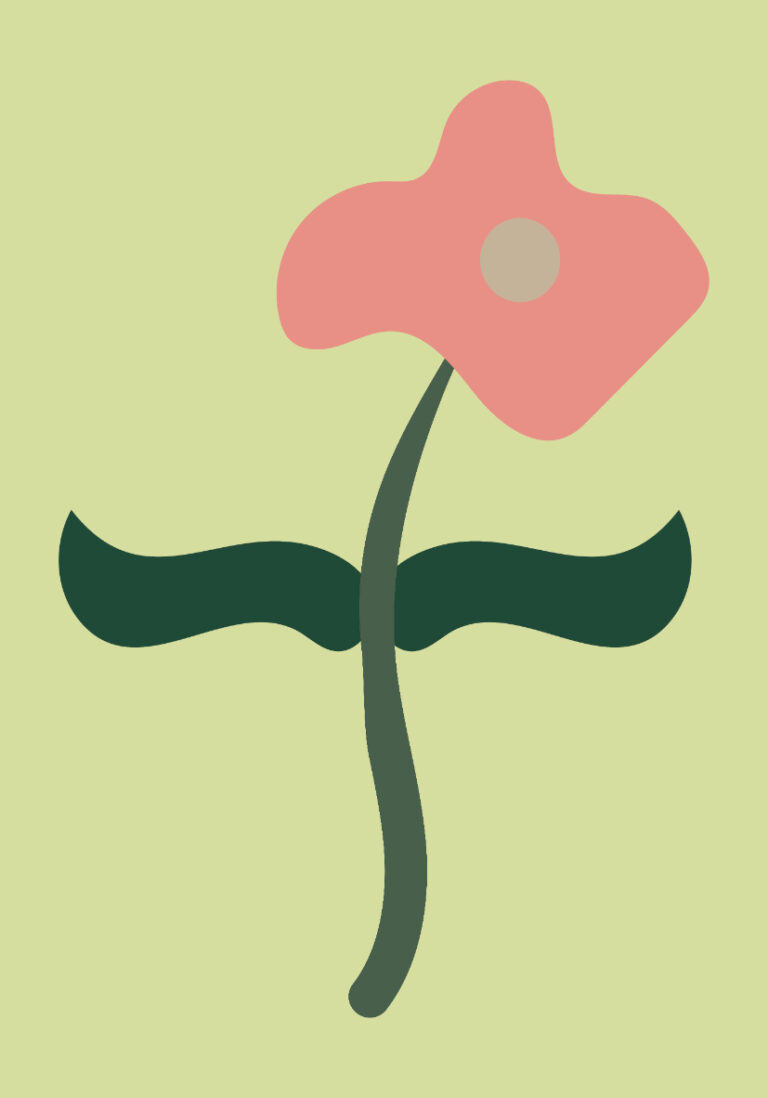 Abstrakte minimalistische Blumenillustration