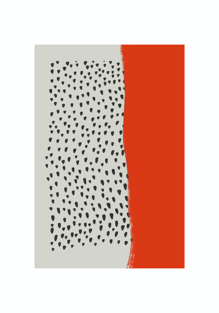 Minimalistisches abstraktes Design in Rot und Grau