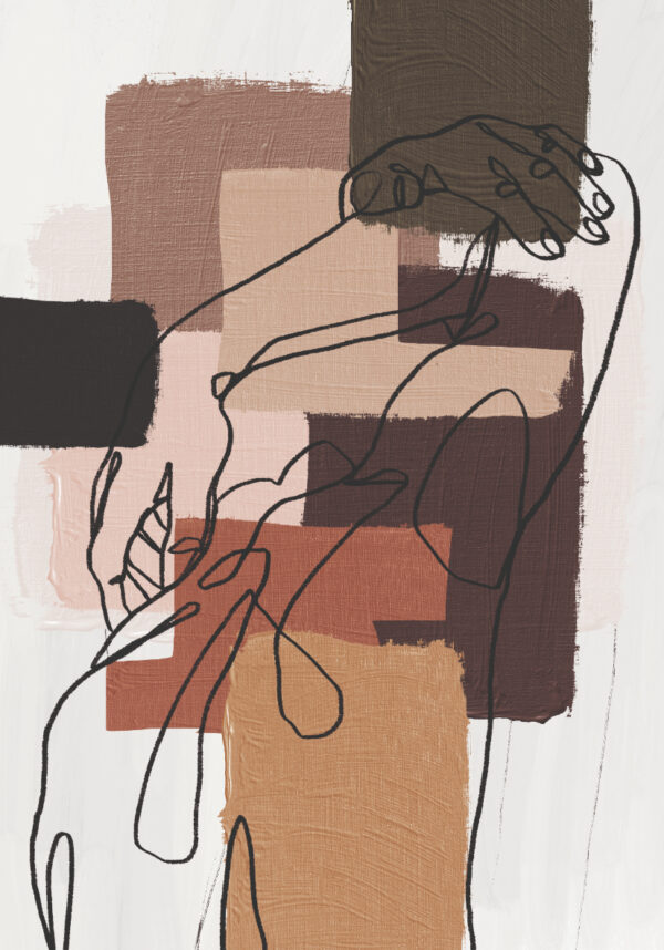 Abstrakte Line-Art in neutralen Tönen