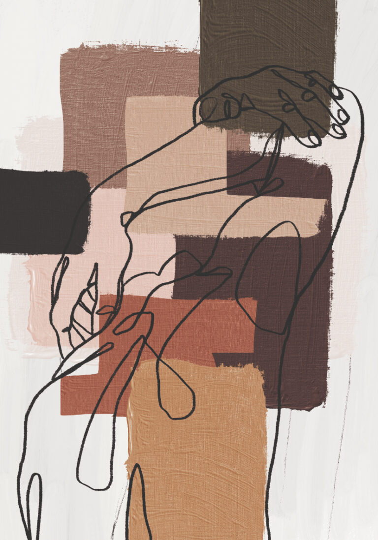 Abstrakte Line-Art in neutralen Tönen