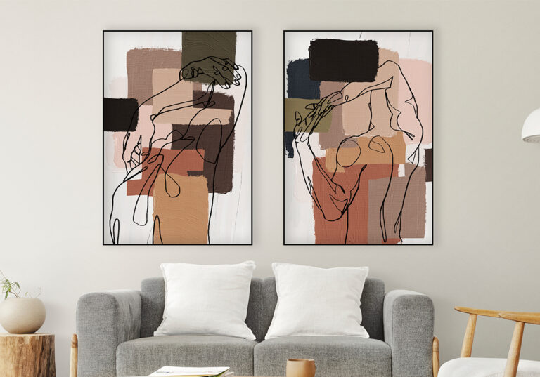 Abstraktes Linienmotiv in neutralen Farben