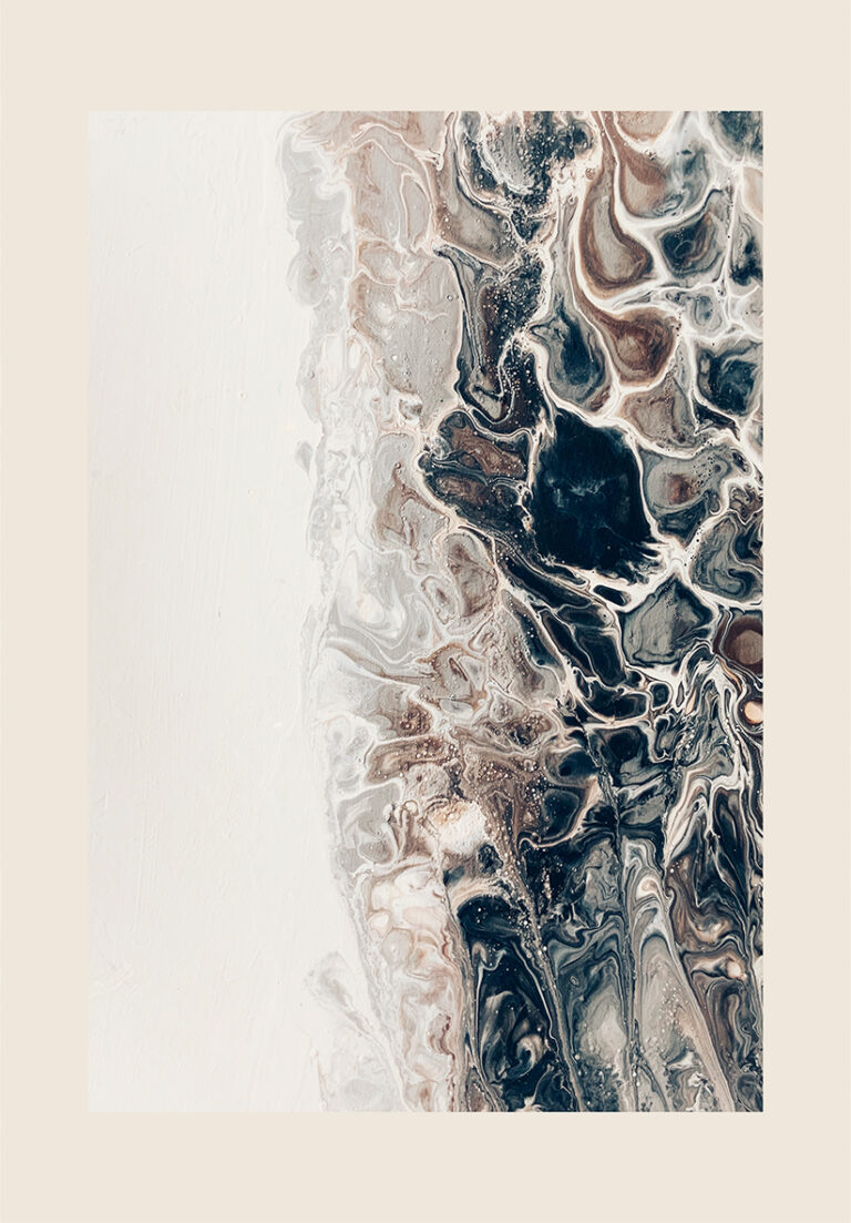 Abstrakte Fluid Art in neutralen Tönen