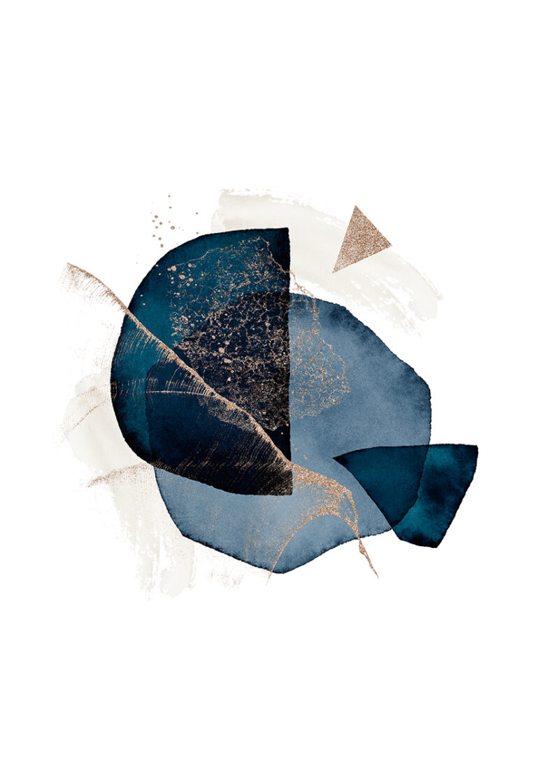 Komposition in Blau und Gold