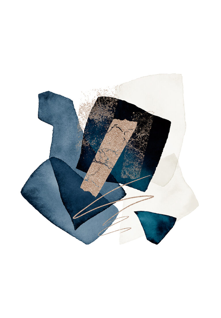 Blaues geometrisches Motiv im abstrakten Stil