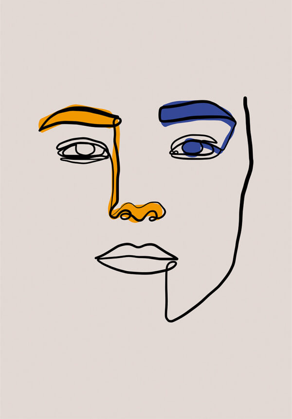 Minimalistische Line-Art-Illustration