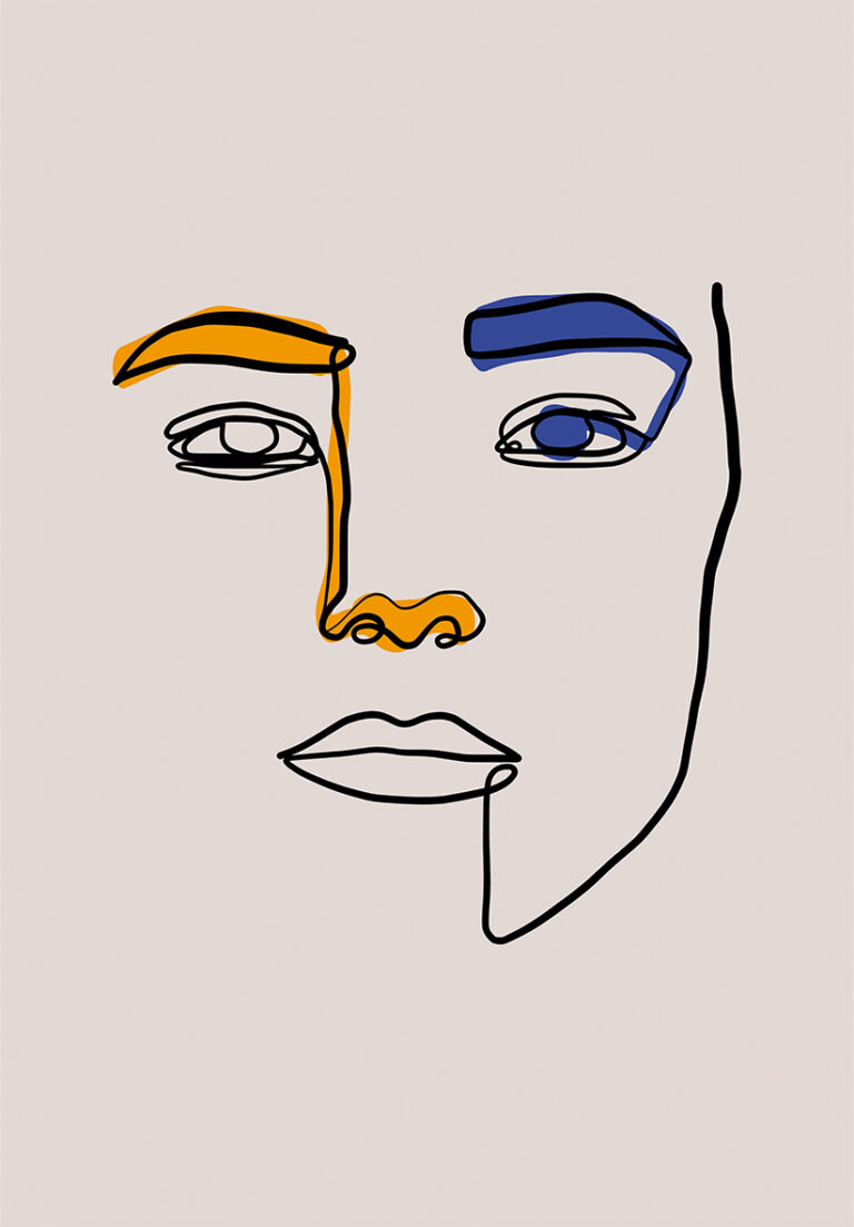 Minimalistische Line-Art-Illustration