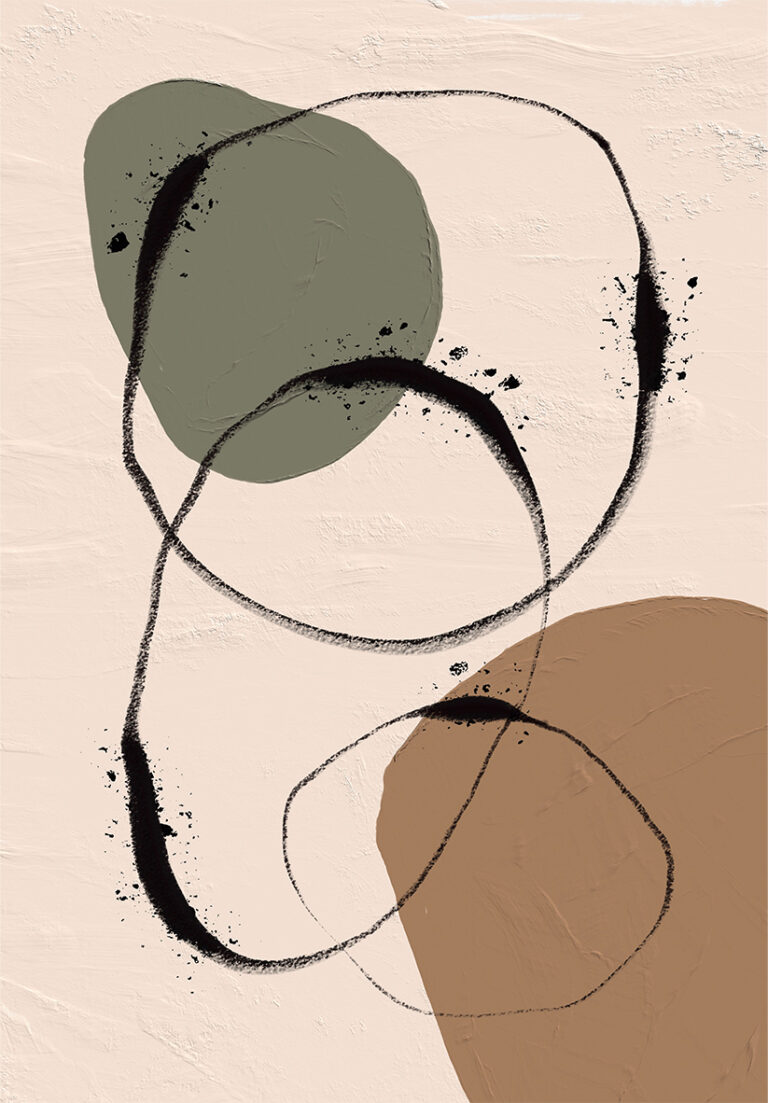Minimalistische abstrakte Kunst in Erdtönen