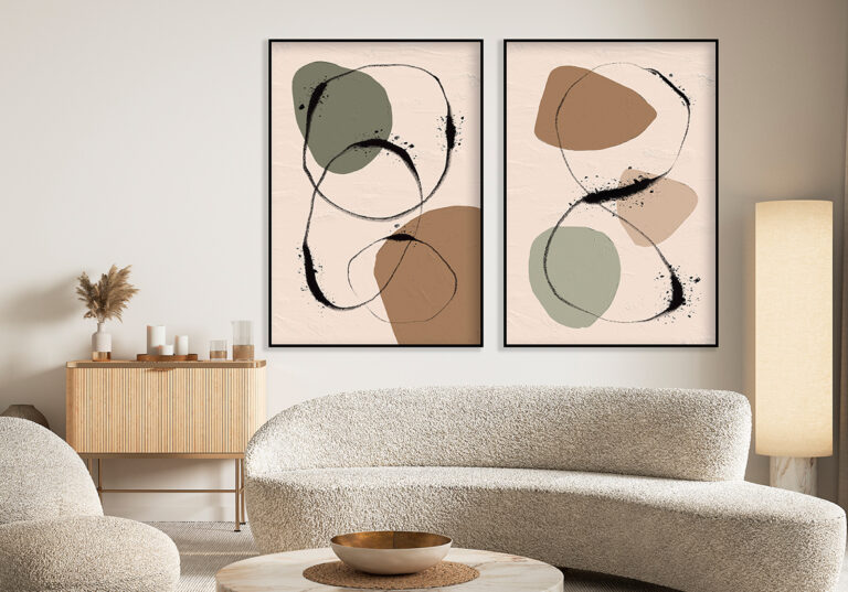 Minimalistisches Werk mit erdiger Palette