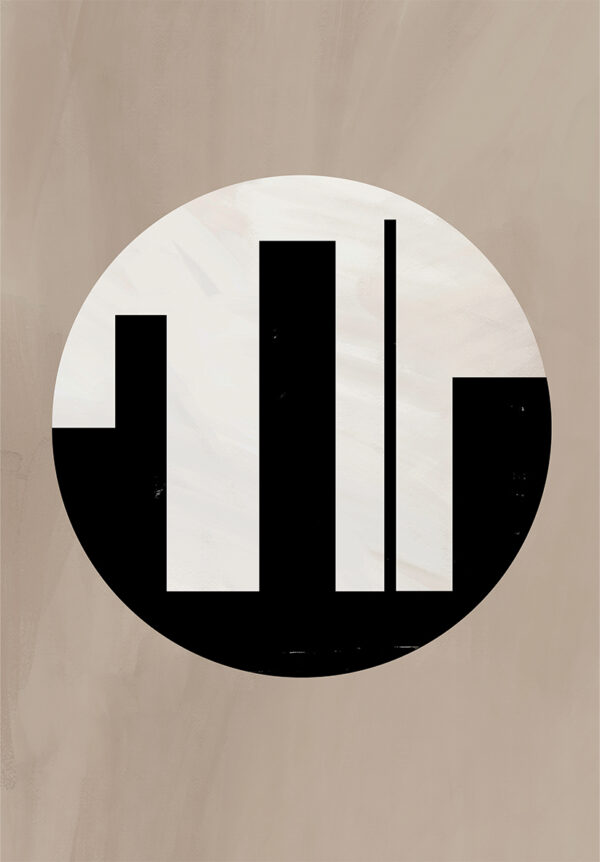 Minimalistische Kunst in Schwarz-Weiß