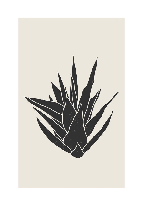 Minimalistische botanische Kunst mit Silhouetten