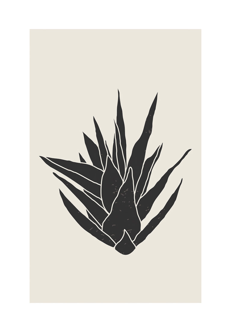 Minimalistische botanische Kunst mit Silhouetten
