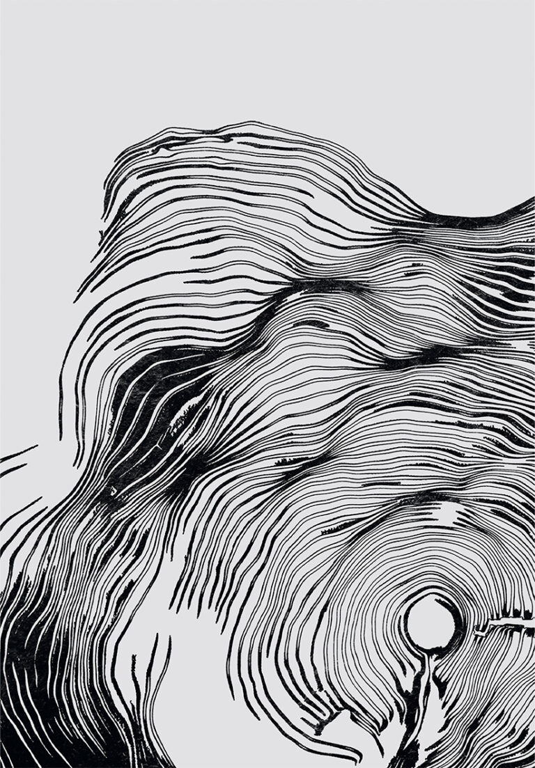 Abstrakte topografische Linienkunst