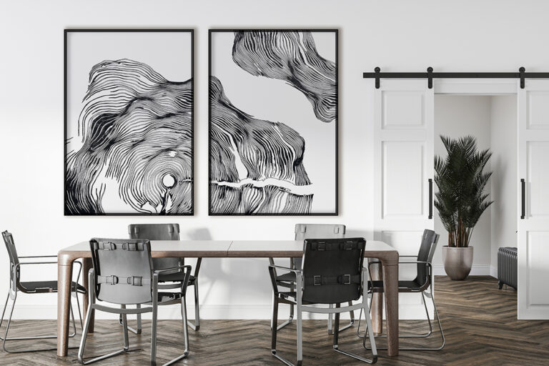 Abstrakte topografische Linienkunst